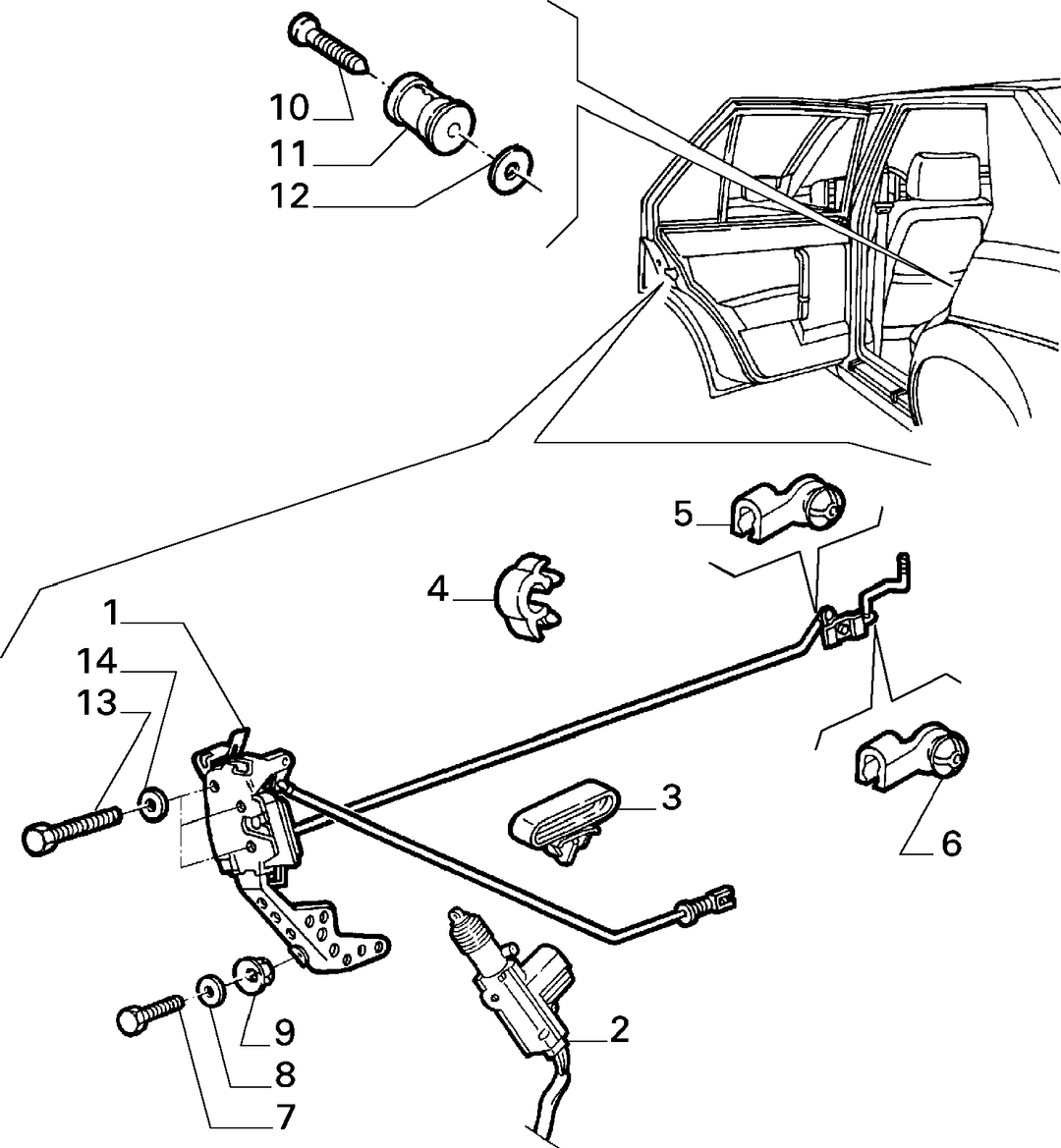 LOCKS AND CONTROLS FOR REAR SIDE DOOR  1