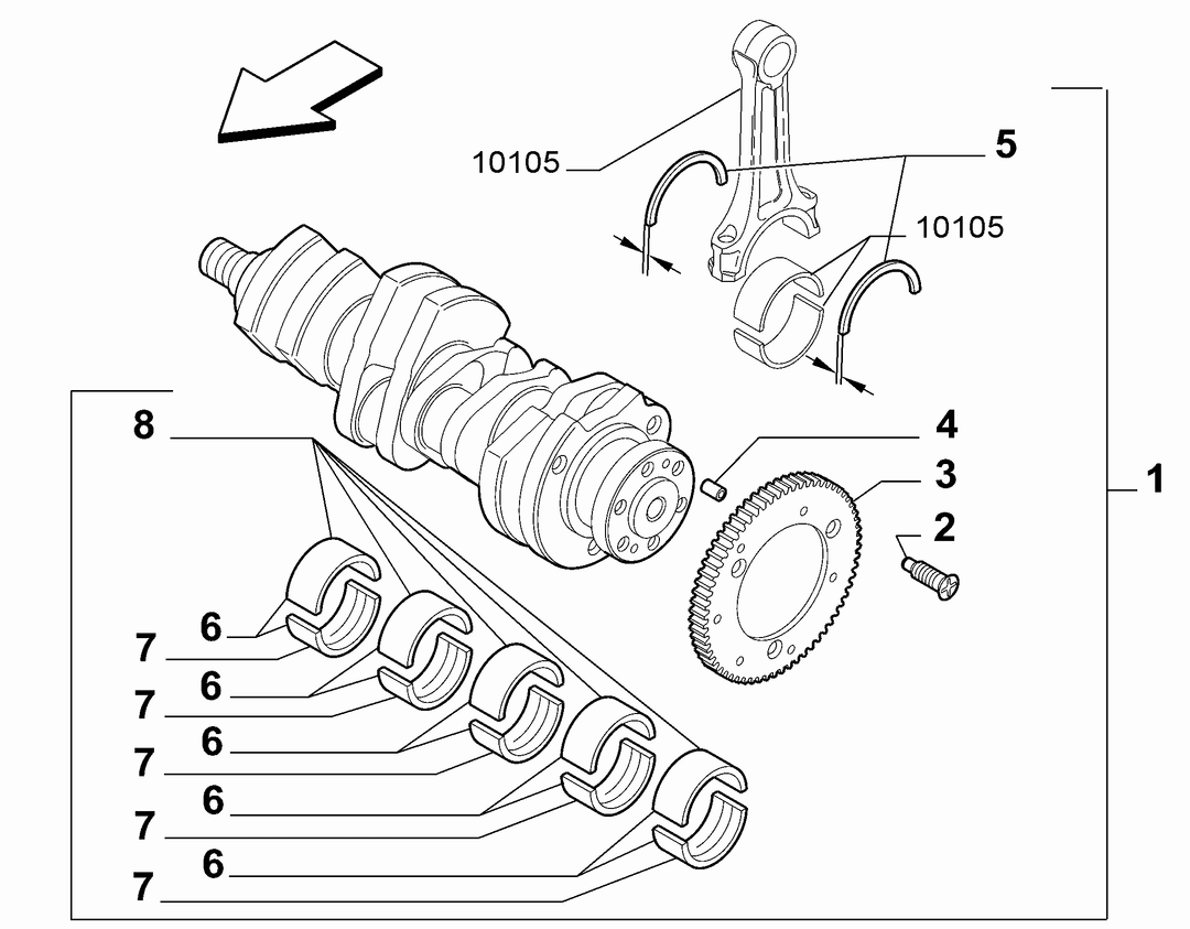 ENGINE SHAFT AND HALF BEARING 4