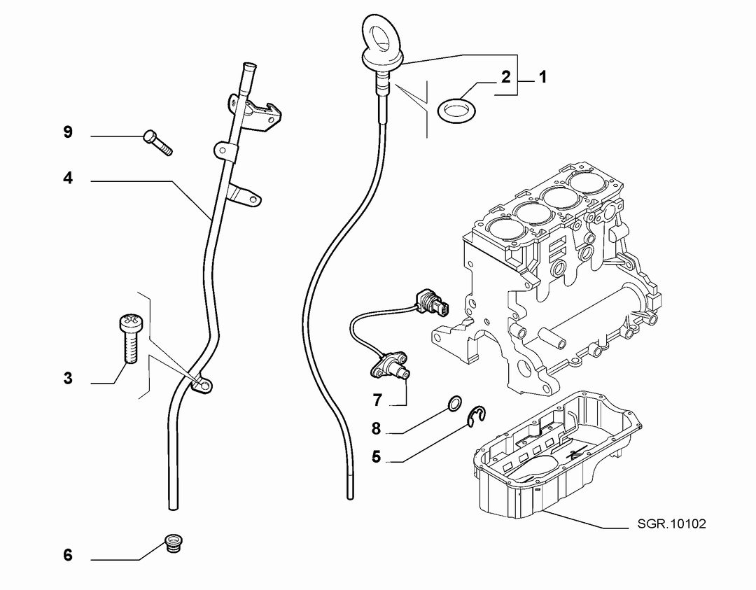 DIP STICK, CAP, TRANSMITTER AND PRESSURE ROD 1
