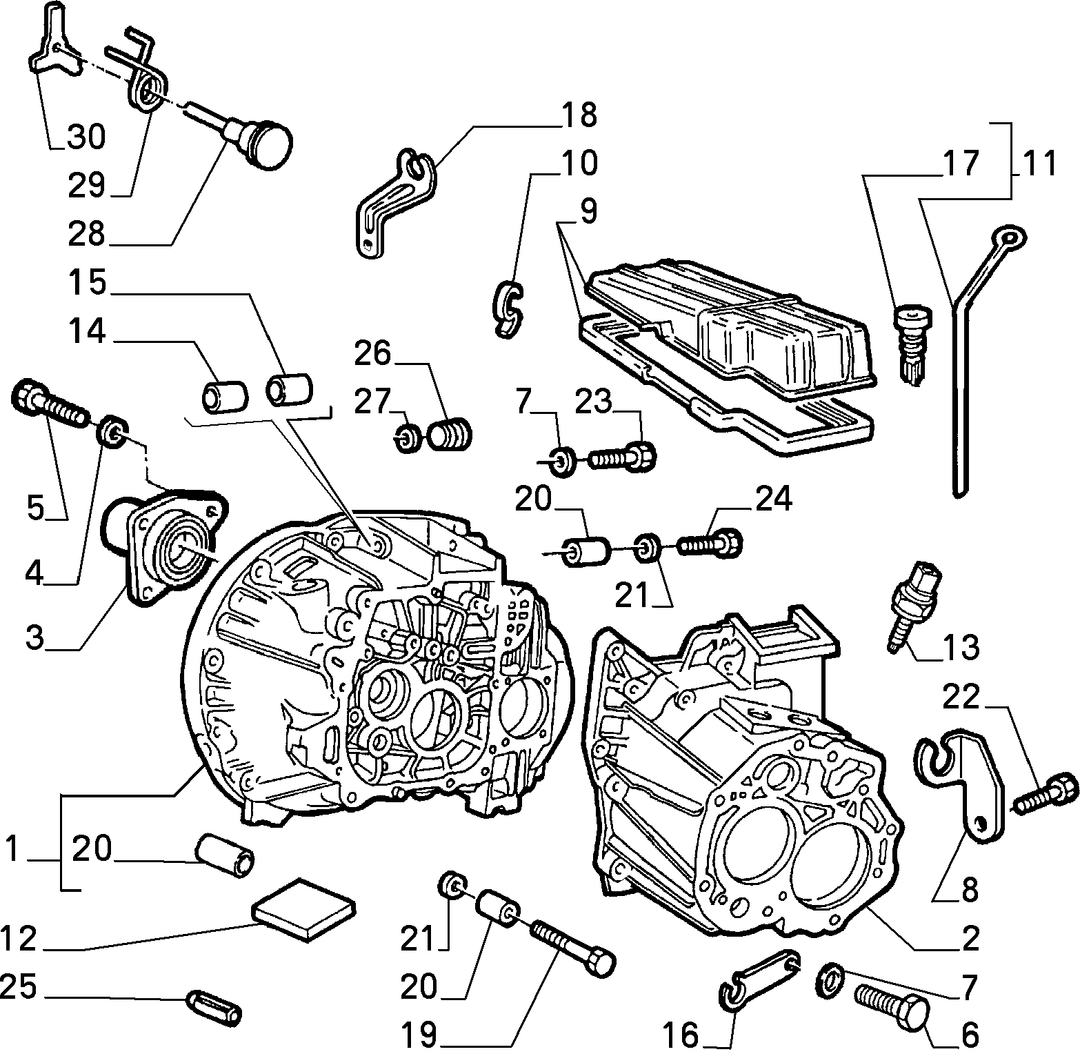 TRANSMISSION AND DIFFERENTIAL UNIT, CASING AND COVERS  1