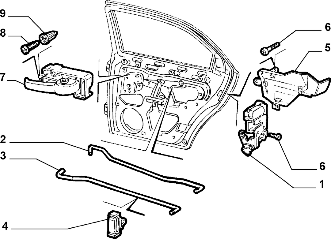 LOCKS AND CONTROLS FOR REAR SIDE DOOR  2