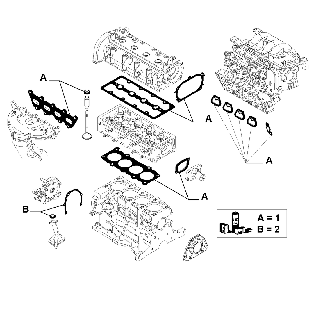 GASKET KIT, HEAD AND CRANKCASE 2