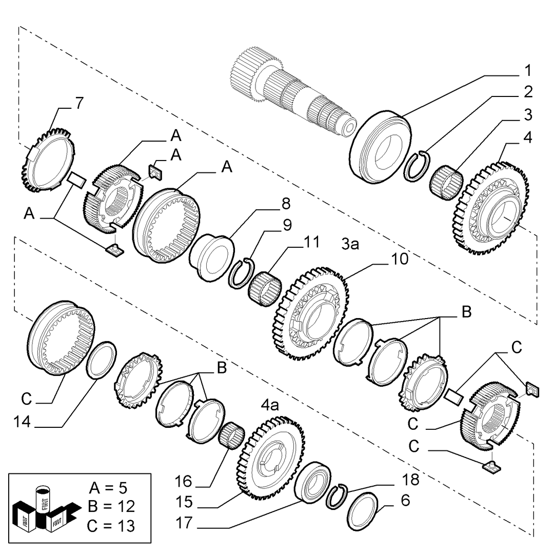 UPPER SECONDARY SHAFT AND GEAR LEAD 4