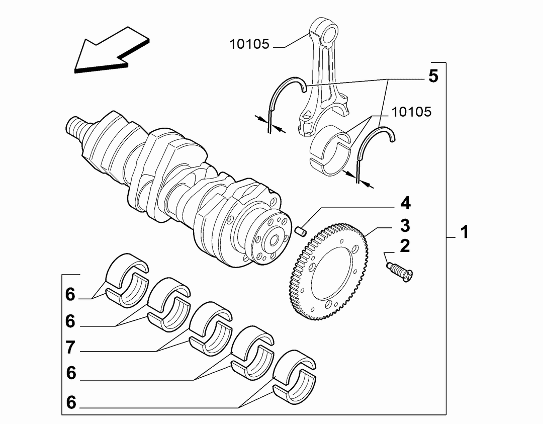 ENGINE SHAFT AND HALF BEARING 2