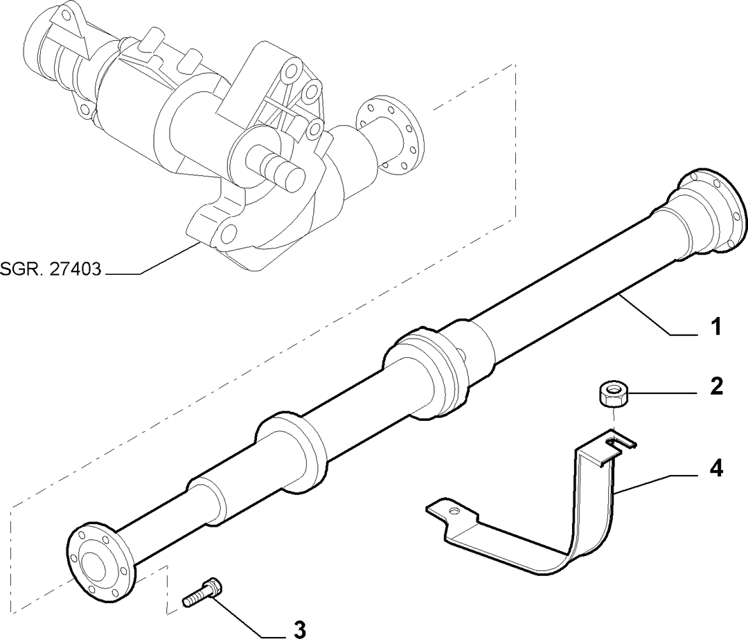 TRANSMISSION-TO-AXLE PROPELLER SHAFT 1