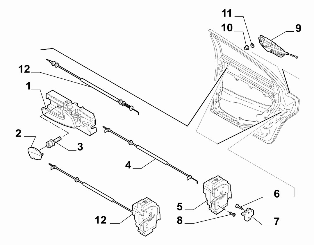LOCKS AND CONTROLS FOR REAR SIDE DOOR 
