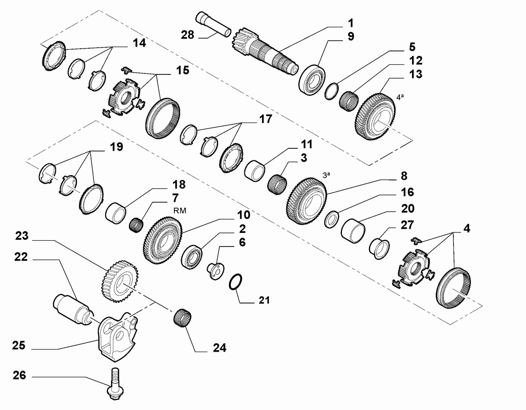 UPPER SECONDARY SHAFT AND GEAR LEAD 1