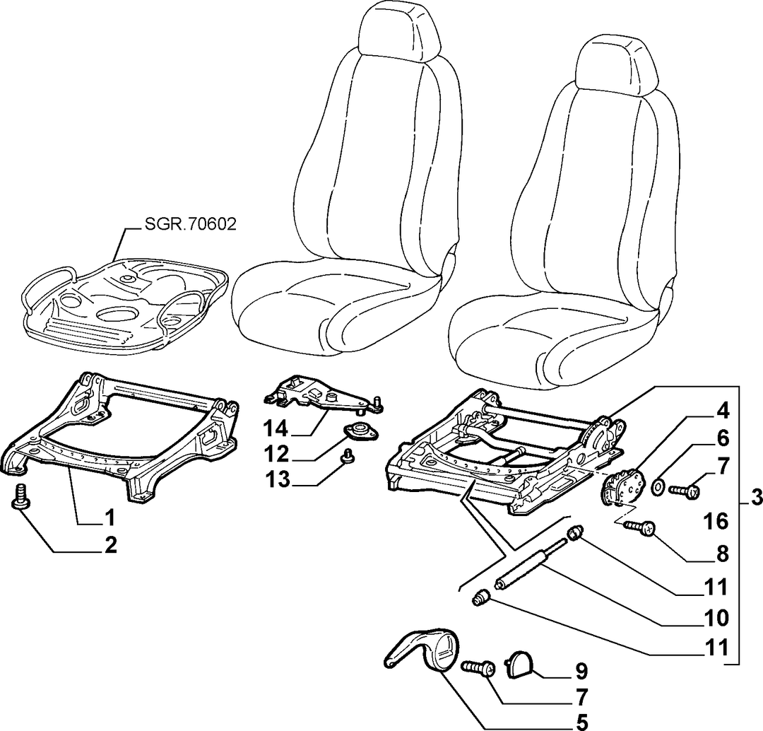 FRONT SEAT RAILS  1