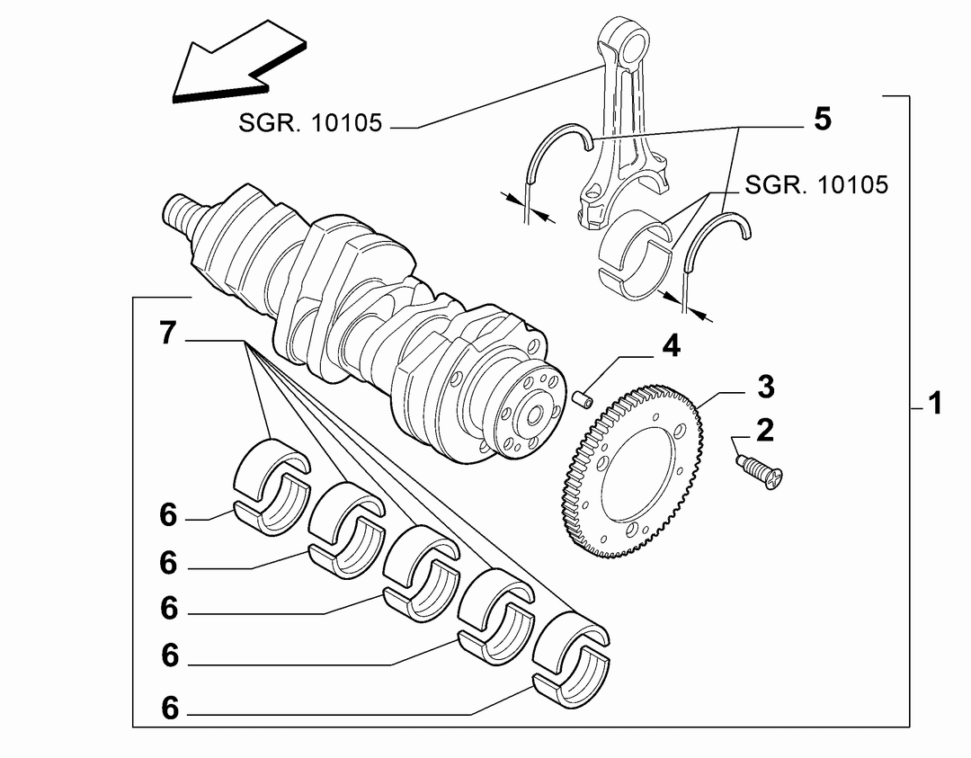 ENGINE SHAFT AND HALF BEARING 4