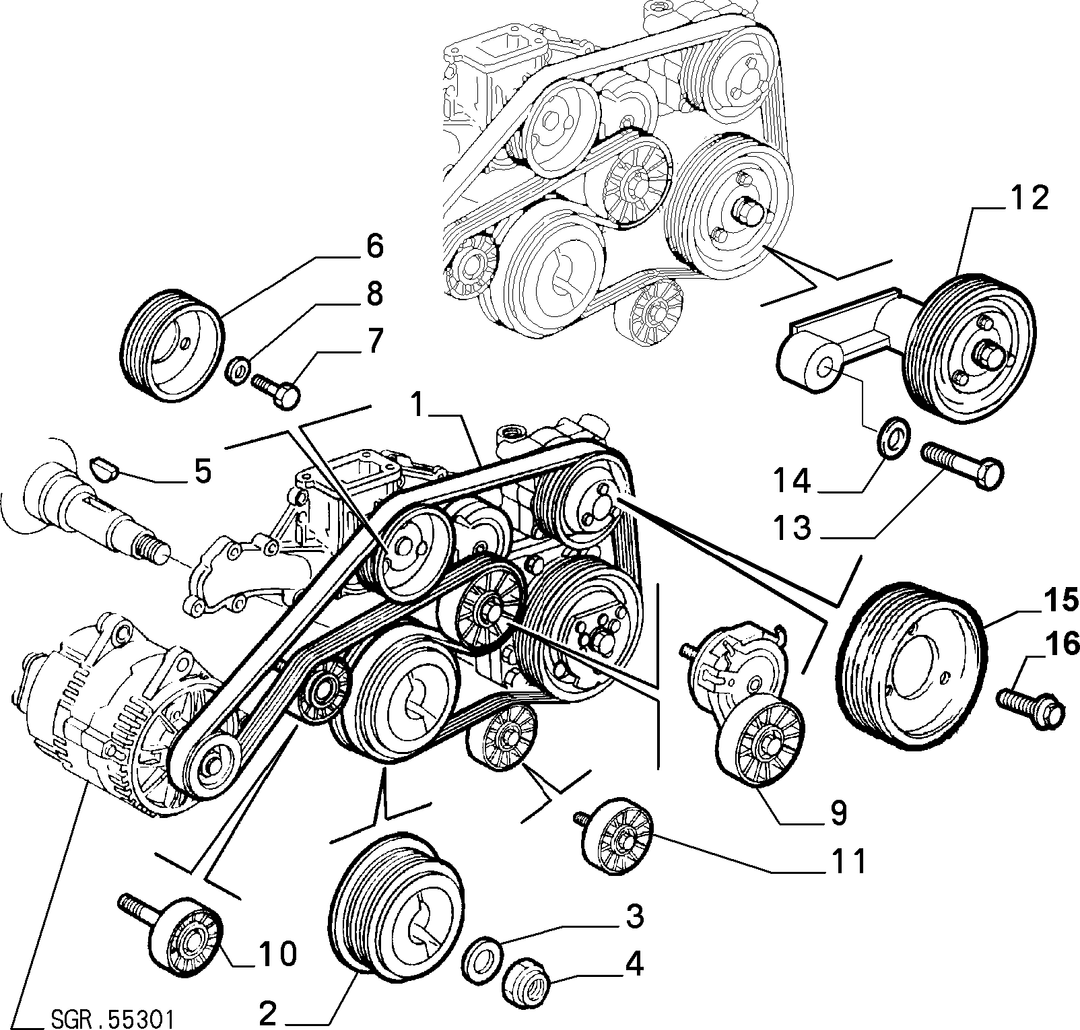 VARIOUS CONTROLS (BELTS AND PULLEYS) 7