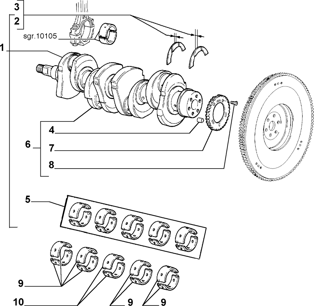 CRANKSHAFT AND FLYWHEEL 5