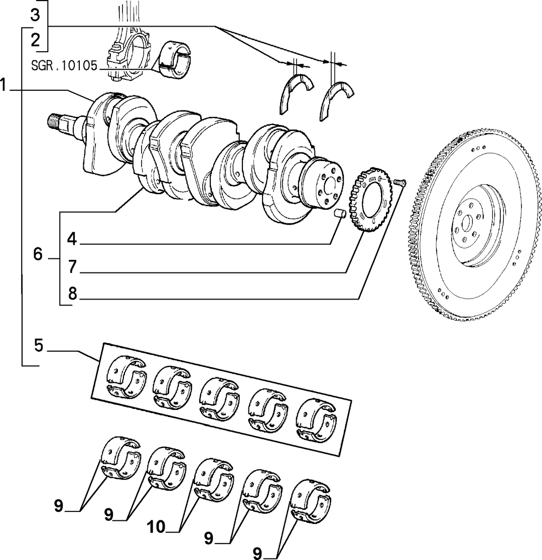 CRANKSHAFT AND FLYWHEEL 1