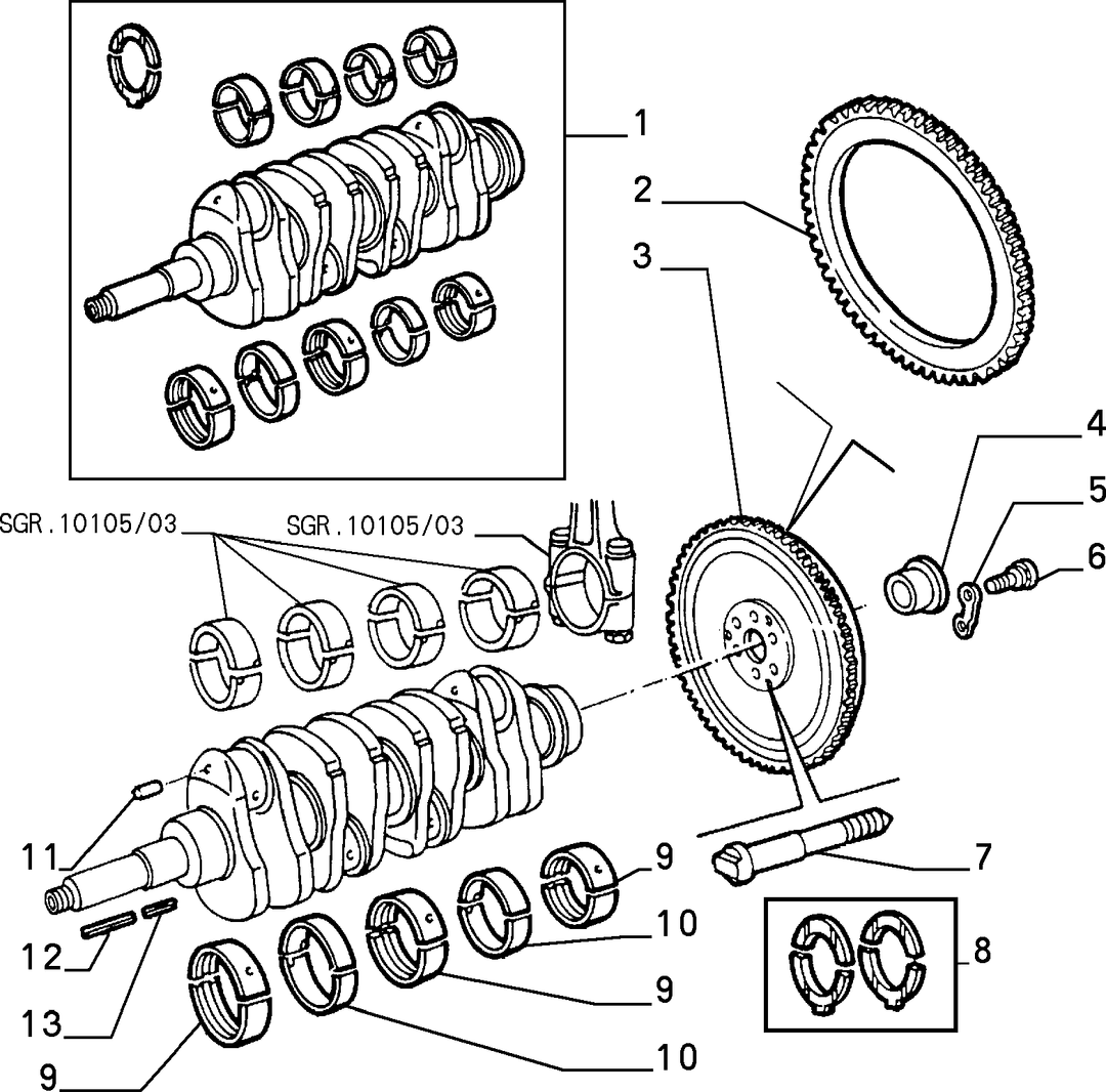CRANKSHAFT AND FLYWHEEL 4
