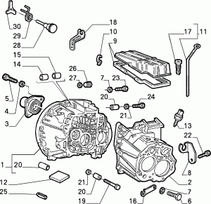 TRANSMISSION AND DIFFERENTIAL UNIT, CASING AND COVERS 