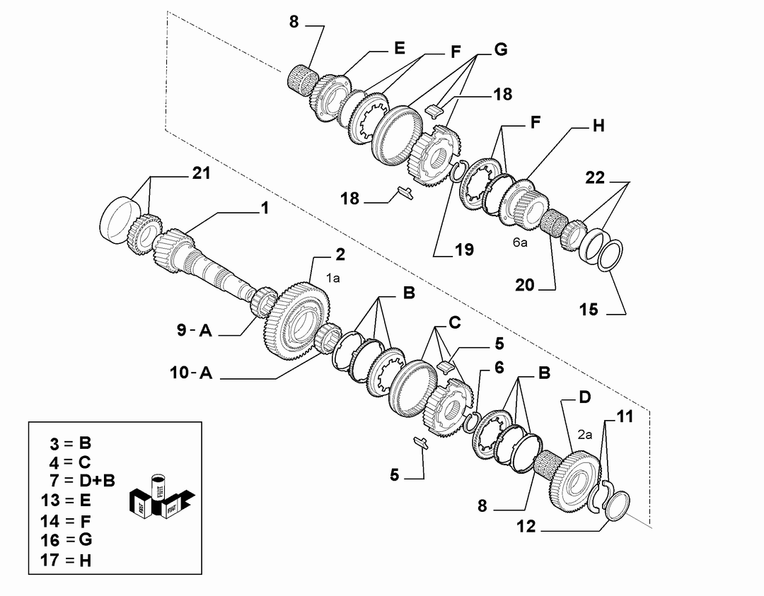 UPPER SECONDARY SHAFT AND GEAR LEAD 3