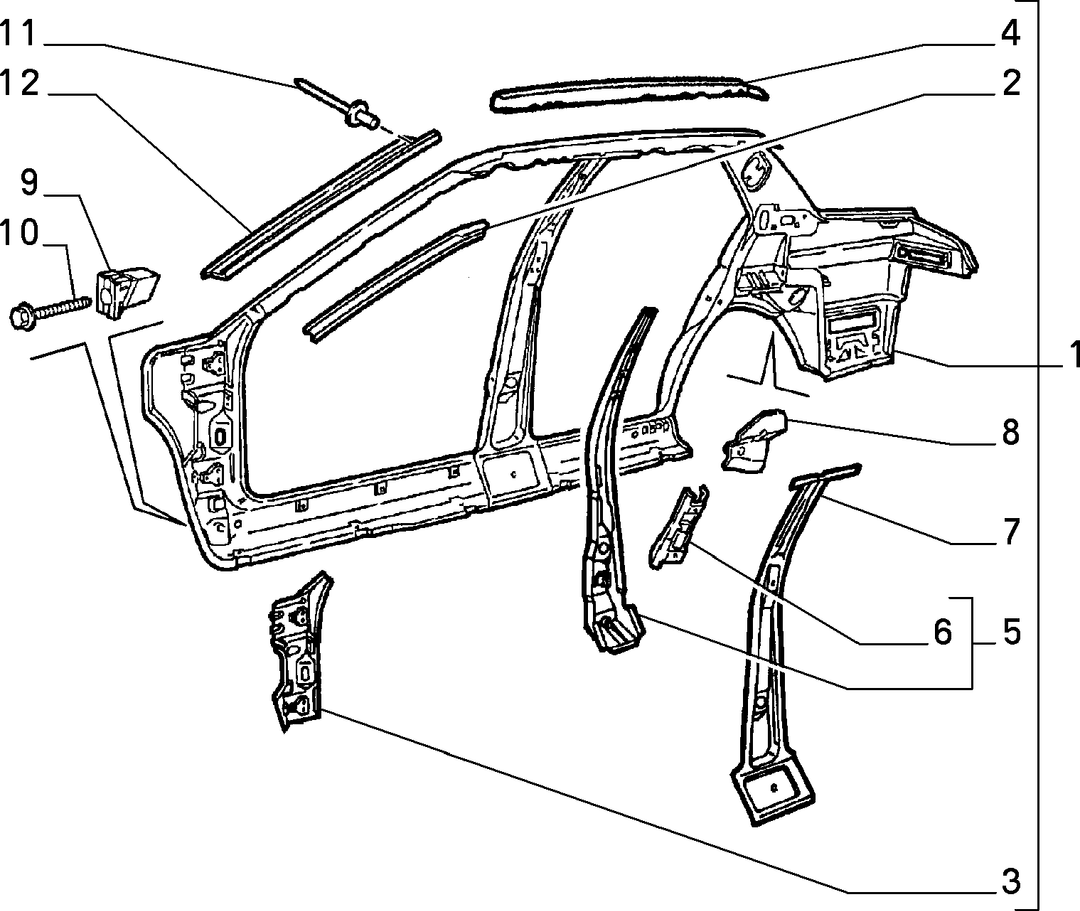 BODYSHELL, PANELS (CENTRAL PART)  1