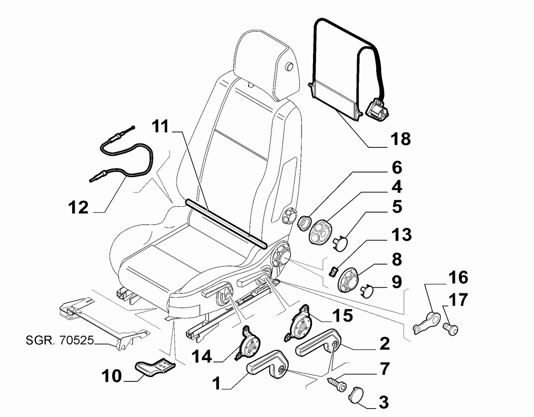 FRONT SEAT ADJUSTMENT DEVICES 1
