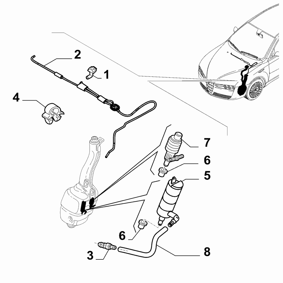 FRONT AND REAR WIPER TUBING