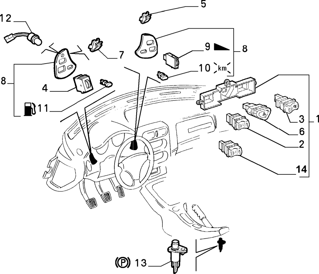 VARIOUS CONTROL PUSH BUTTONS AND SWITCHES 1