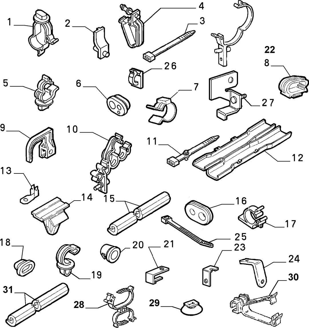 CABLE SET FIXINGS