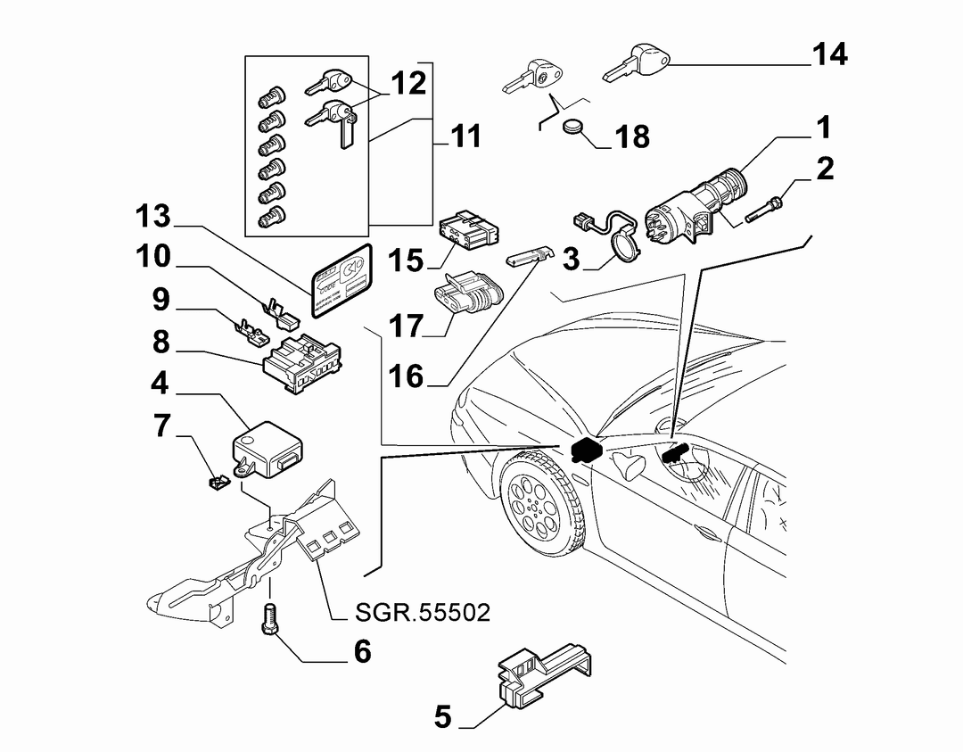 KEY SWITCH IGNITION 