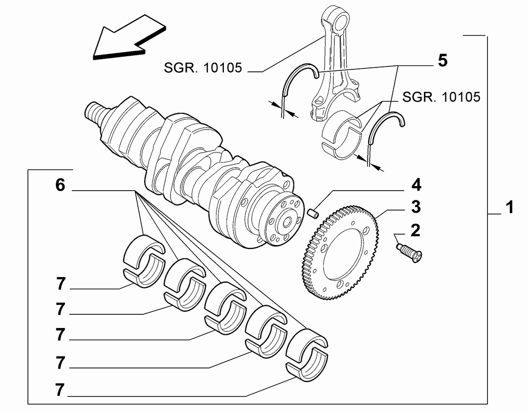 ENGINE SHAFT AND HALF BEARING 3