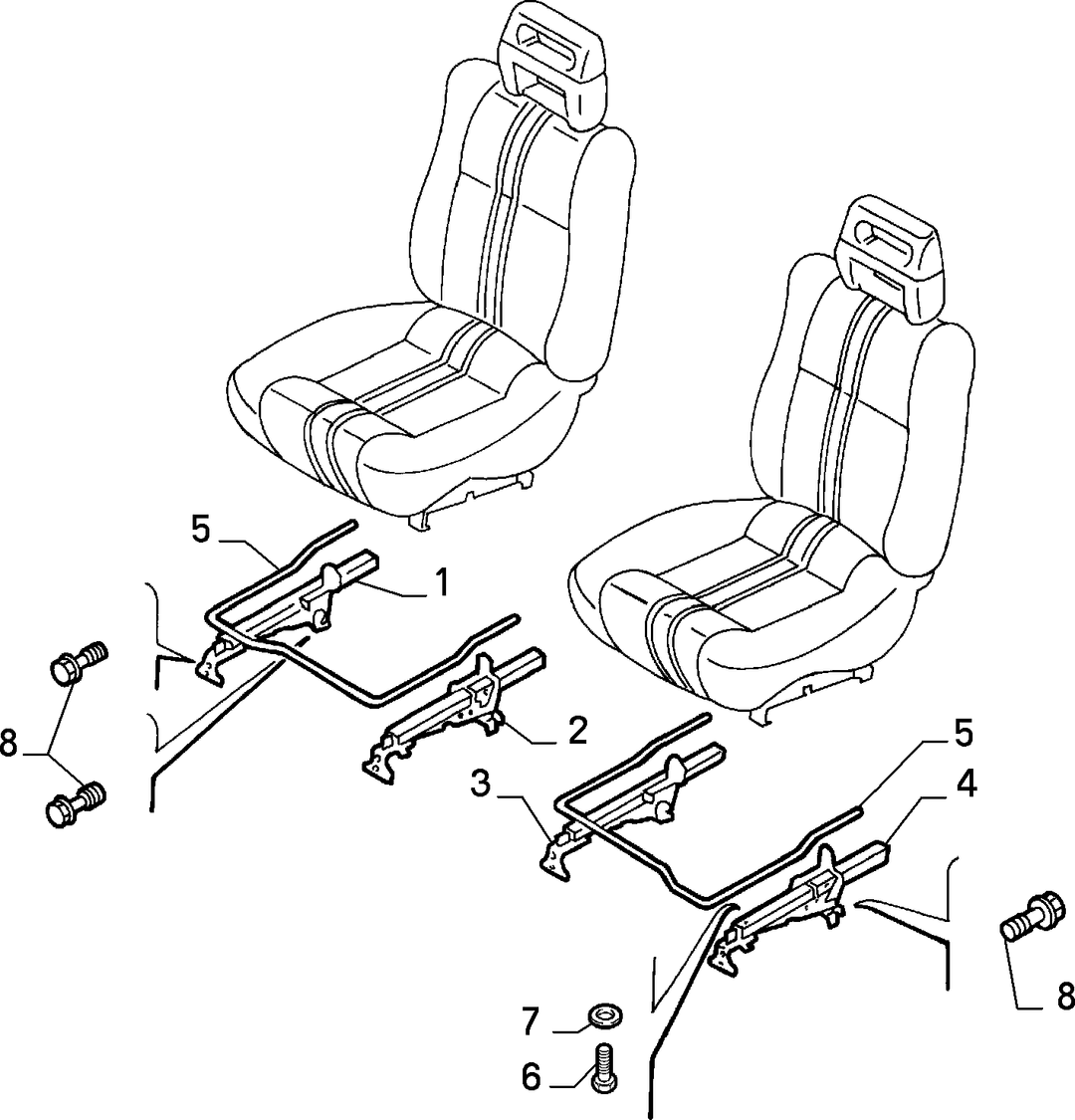 FRONT SEAT RAILS  1