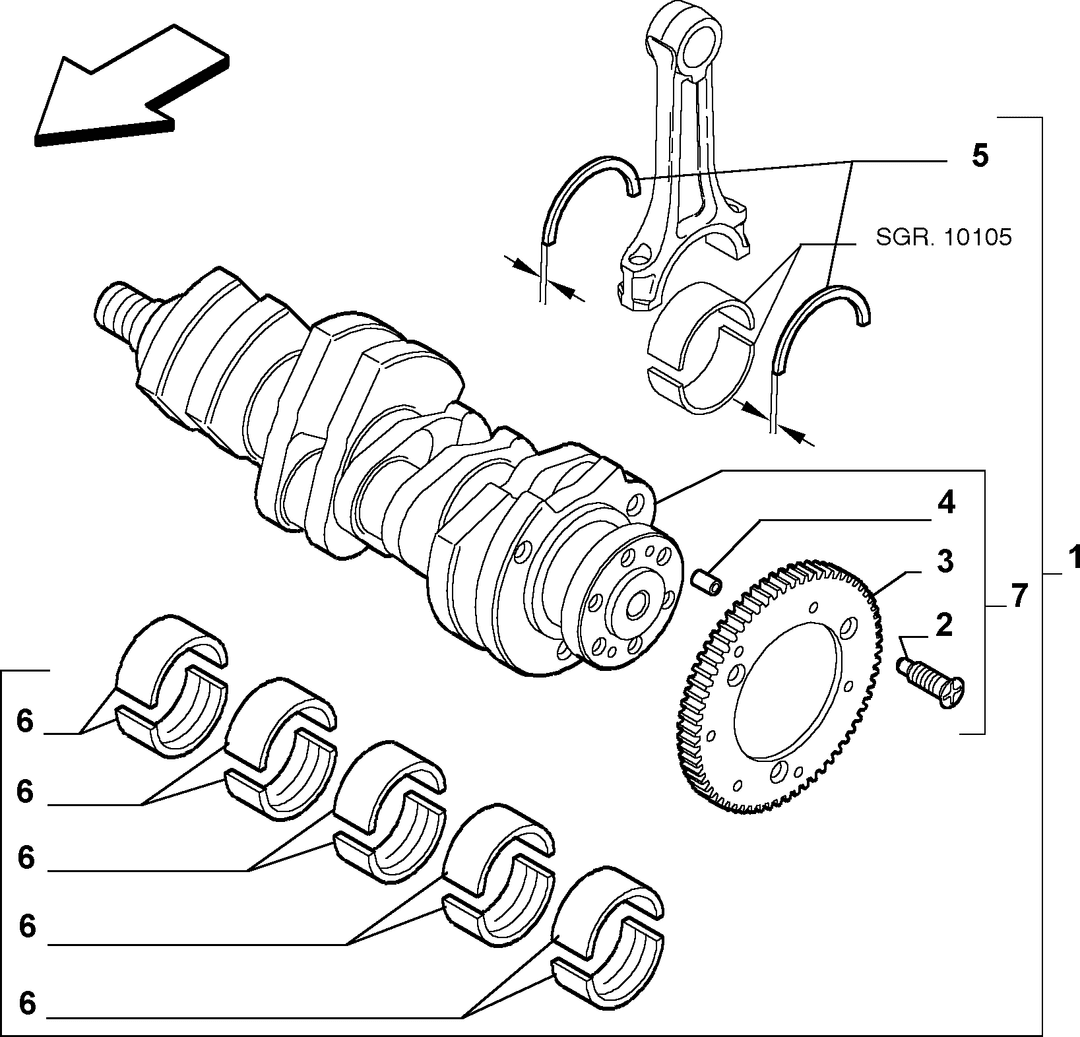 CRANKSHAFT AND FLYWHEEL 7