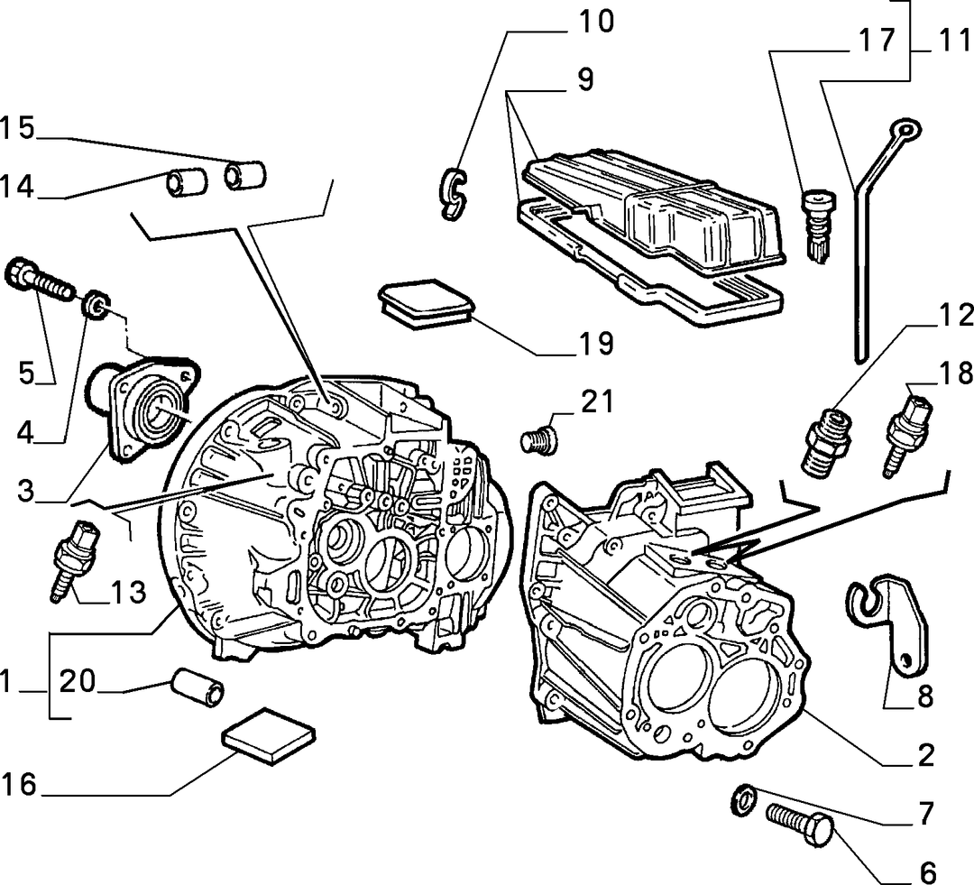 TRANSMISSION AND DIFFERENTIAL UNIT, CASING AND COVERS 1