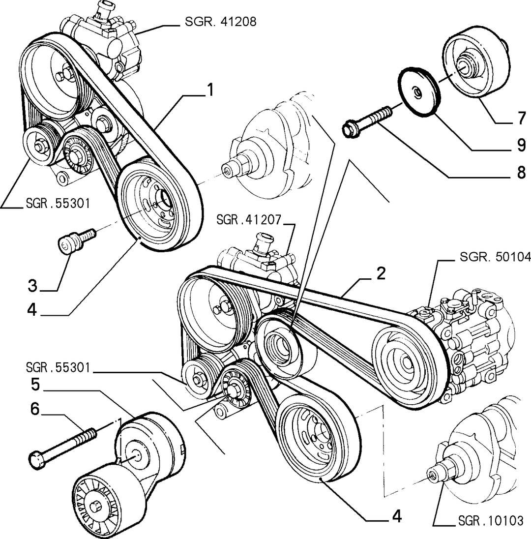 VARIOUS CONTROLS (BELTS AND PULLEYS) 1