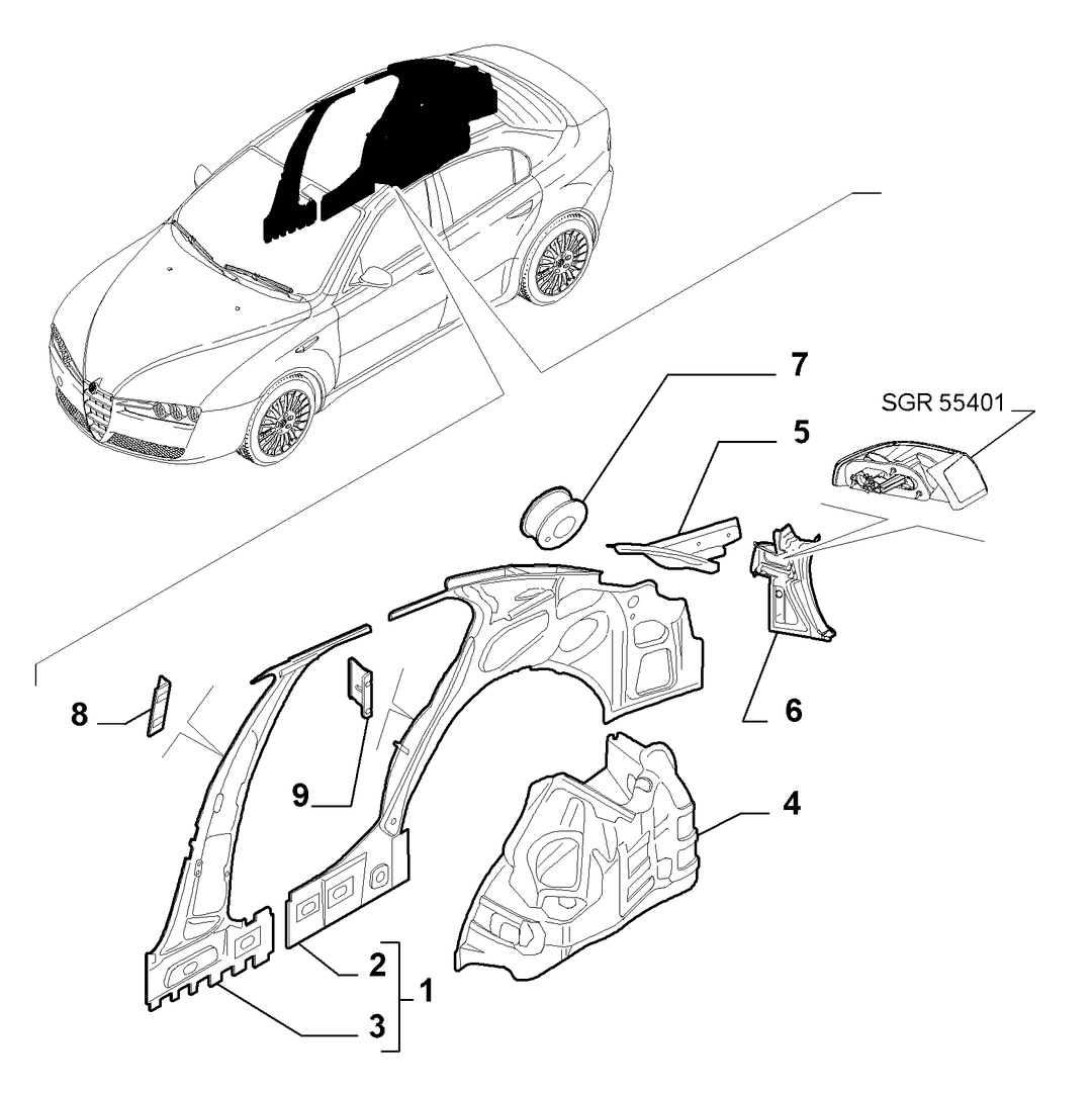 BODYSHELL,STRUCTURE (REAR PART) 1
