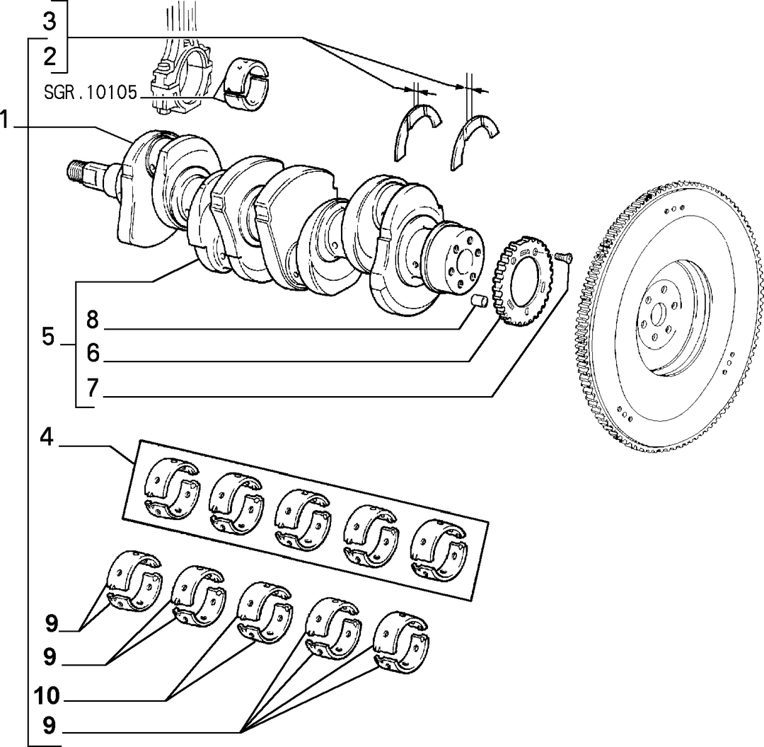 CRANKSHAFT AND FLYWHEEL 5