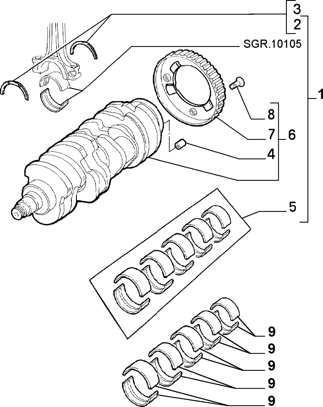 CRANKSHAFT AND FLYWHEEL 7