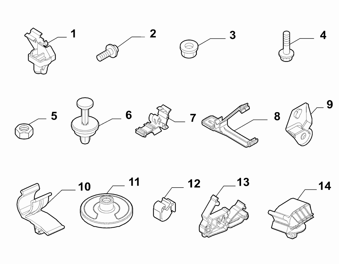 PASSENGER COMPARTMENT AND REAR CABLE SET FASTENERS
