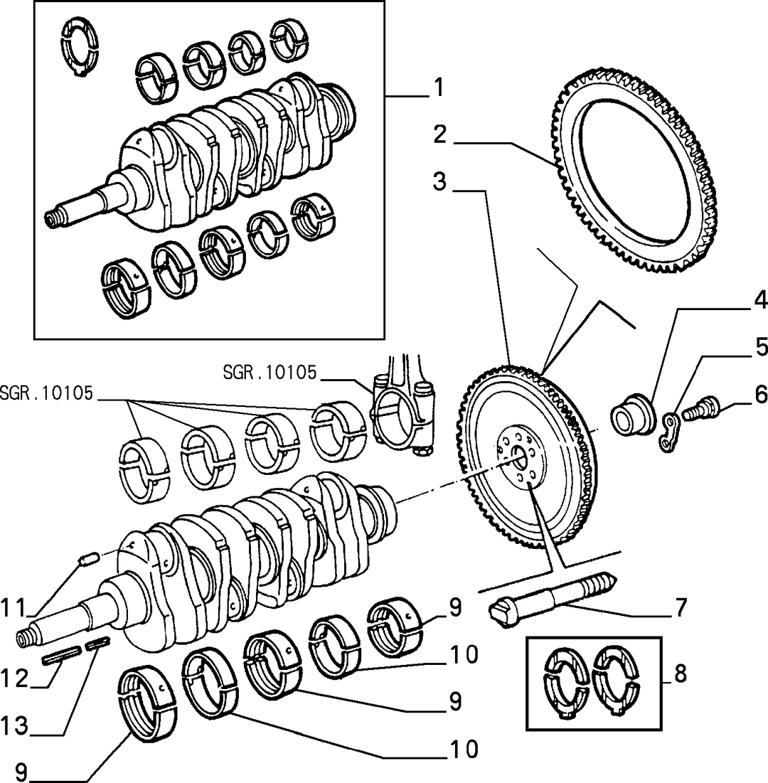 CRANKSHAFT AND FLYWHEEL 1