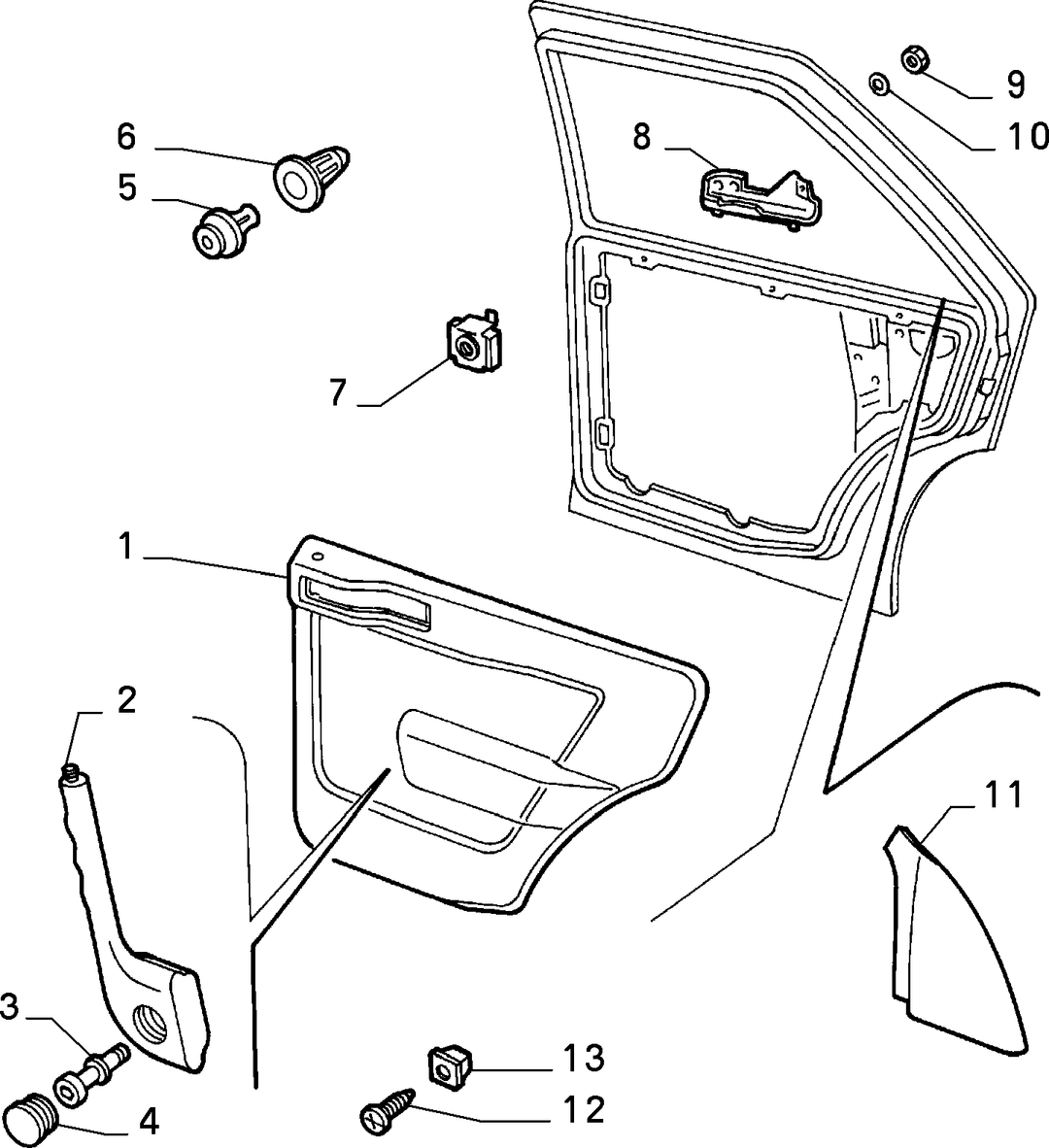 PANELS FOR REAR SIDE DOOR 1