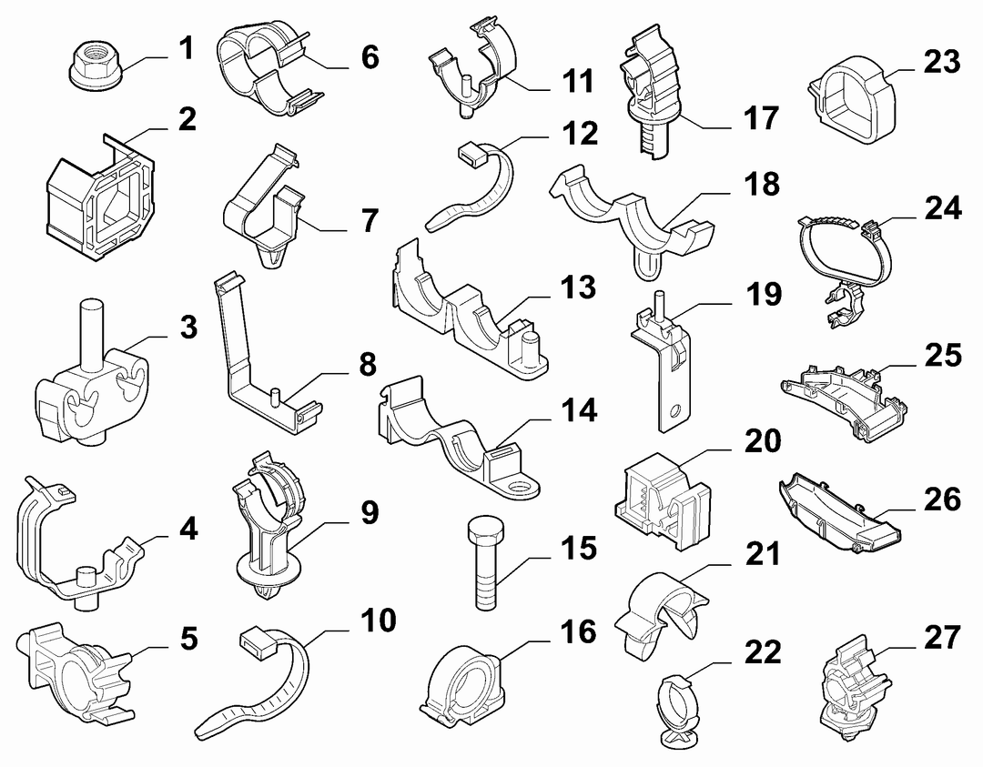 CABLE SET FIXINGS 1