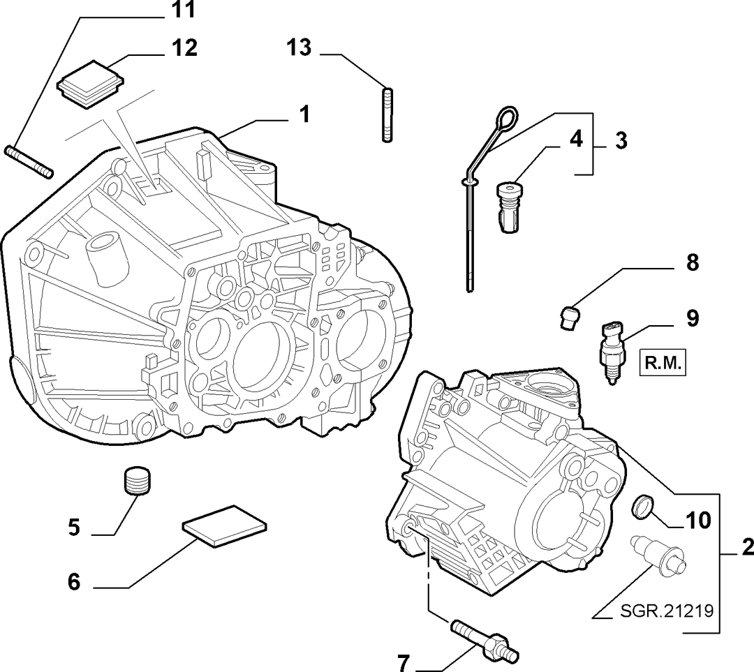 TRANSMISSION AND DIFFERENTIAL UNIT, CASING AND COVERS 1