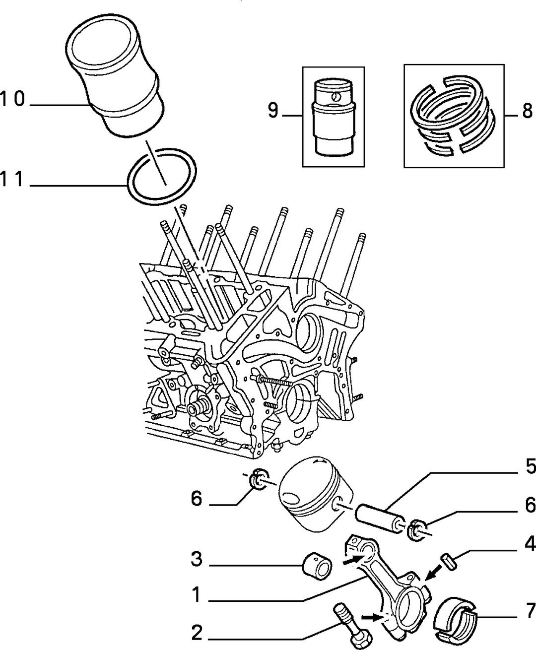 CONNECTING RODS AND PISTONS