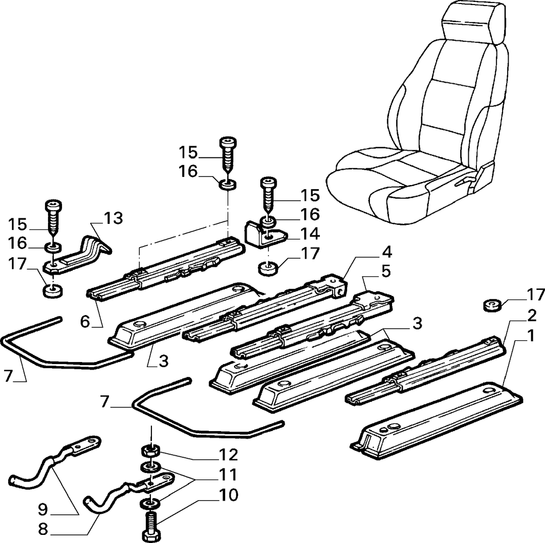 FRONT SEAT RAILS 