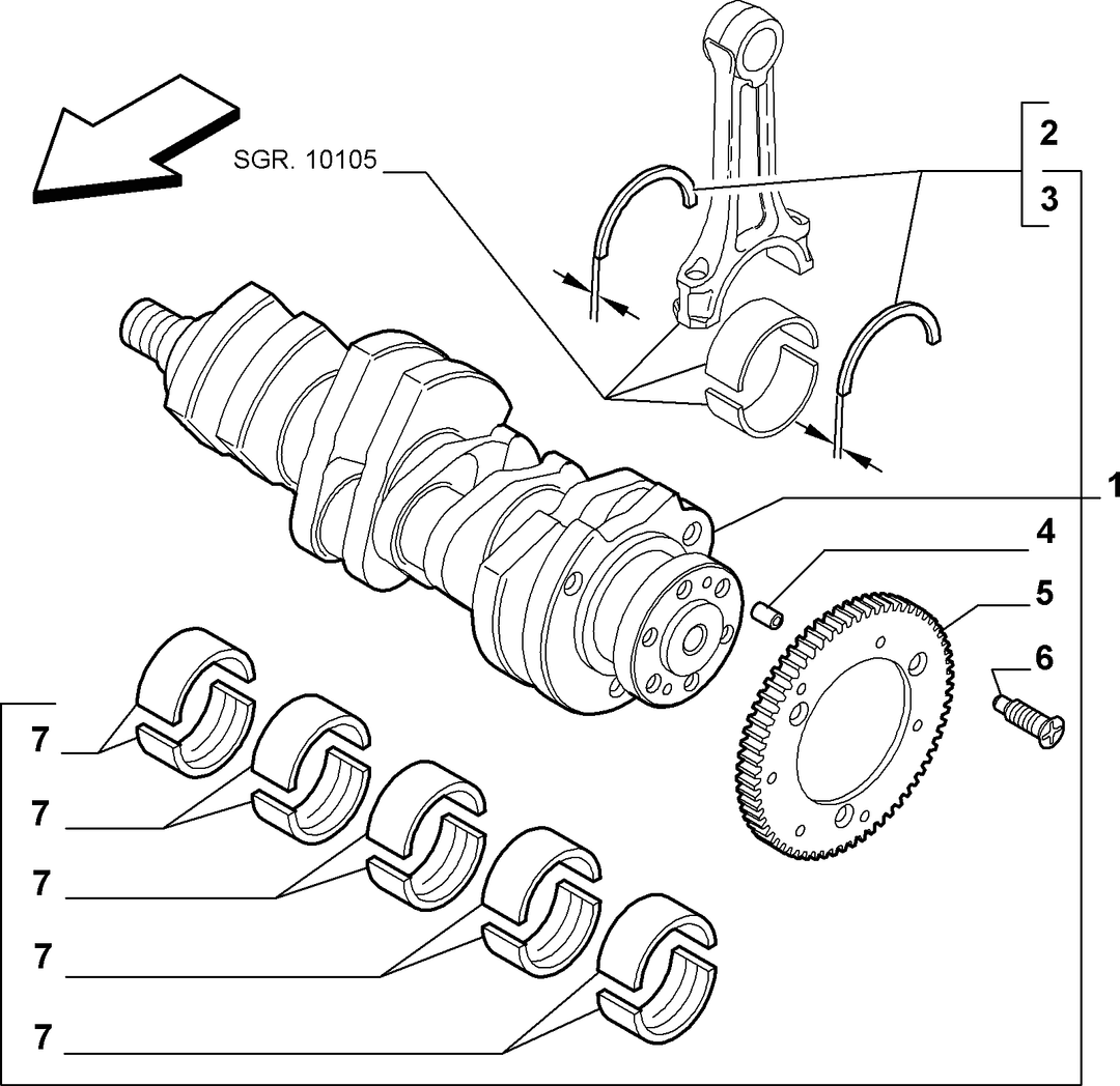 CRANKSHAFT AND FLYWHEEL 14