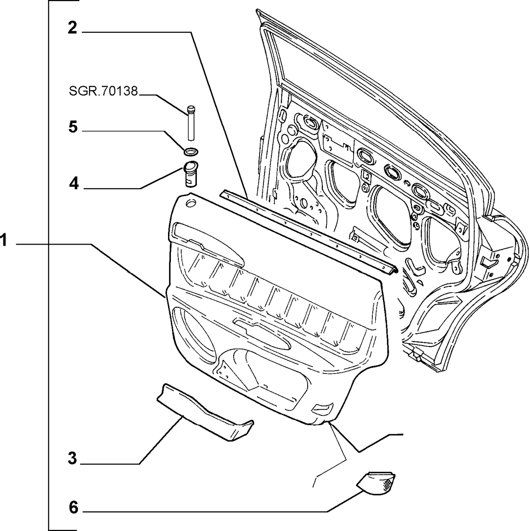PANELS FOR REAR SIDE DOOR 1