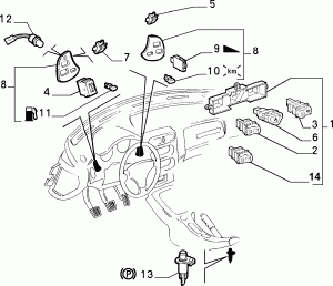 VARIOUS CONTROL PUSH BUTTONS AND SWITCHES