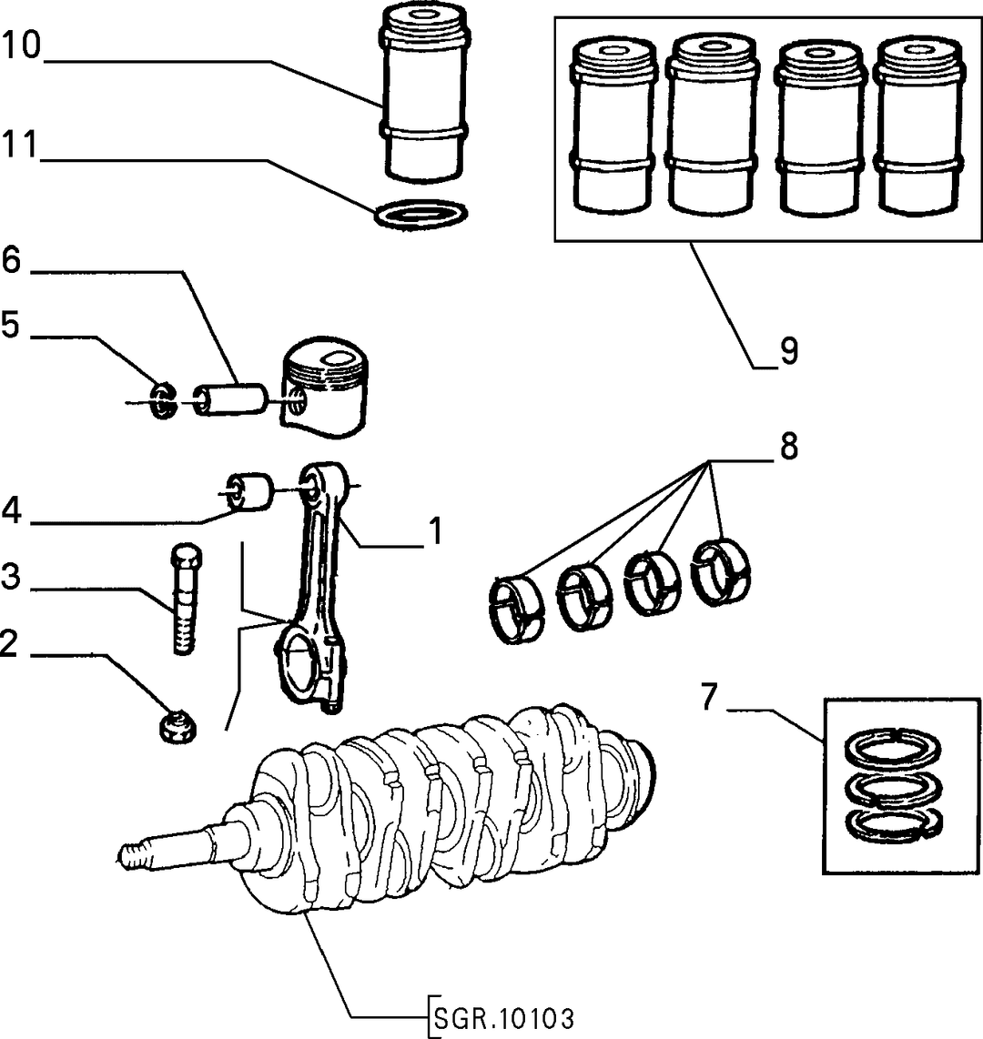 CONNECTING RODS AND PISTONS
