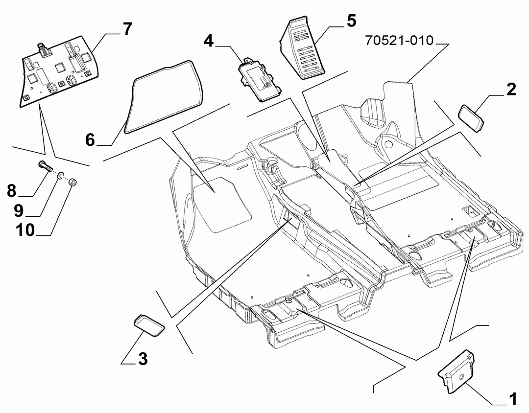 PASSENGER COMPARTMENT MAT FASTENERS AND ACCESSORIES 4