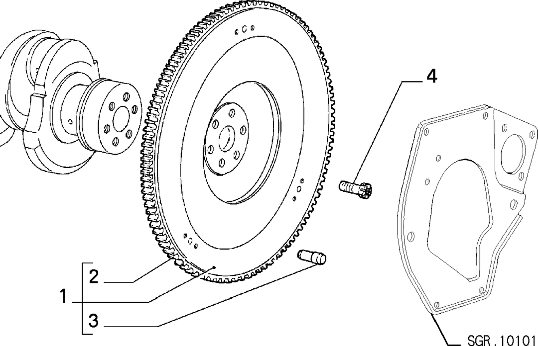 CRANKSHAFT AND FLYWHEEL 2