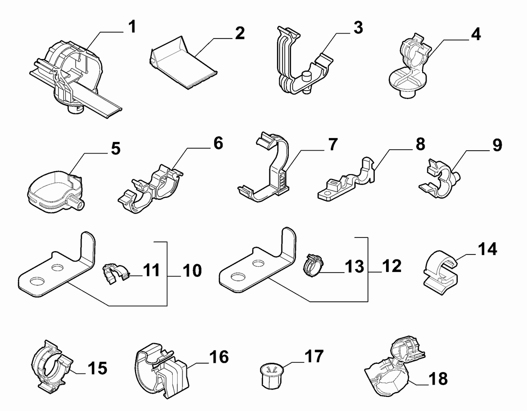 CABLE SET FIXINGS 1
