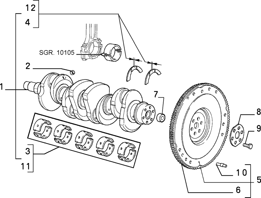 CRANKSHAFT AND FLYWHEEL 4