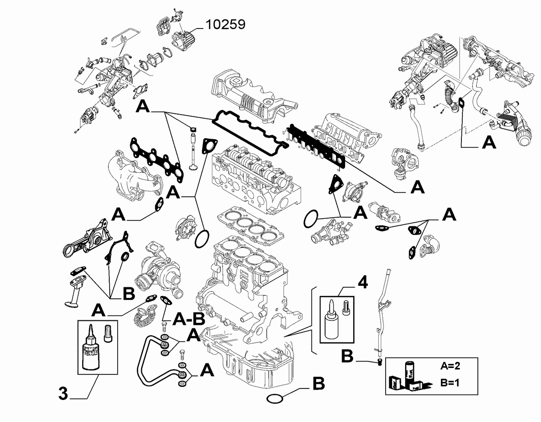 GASKET KIT, HEAD AND CRANKCASE 1