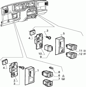VARIOUS CONTROL PUSH BUTTONS AND SWITCHES